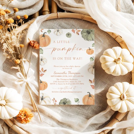 Fall Baby Shower | Boho A Little Pumpkin 招待状