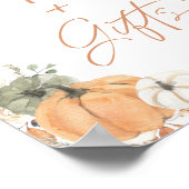 Fall Baby Shower Cards and Gifts Sign, Pumpkin ポスター (角)