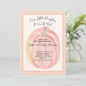 Fall Baby Shower Invitation Orange Little Pumpkin  招待状 (スタンド正面)