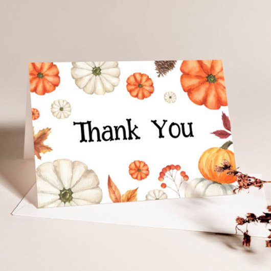 Fall Baby Shower Thank You Card サンキューカード
