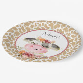 Fall Barnyard Birthday Plate Oink Moo Cockadoodle ペーパープレート (アングル)