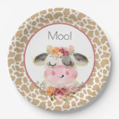 Fall Barnyard Birthday Plate Oink Moo Cockadoodle ペーパープレート (正面)