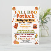 Fall BBQ Potluck Invitation Card 招待状 (スタンド正面)