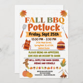 Fall BBQ Potluck Invitation Card 招待状 (正面/裏面)