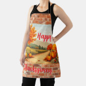 Fall Beautiful Modern Happy Thanksgiving エプロン (インサイチュ)