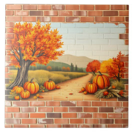 Fall Beautiful Modern Happy Thanksgiving タイル