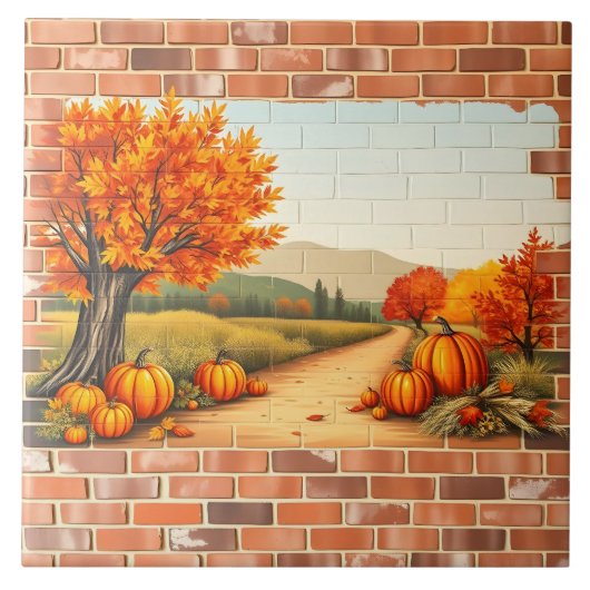 Fall Beautiful Modern Happy Thanksgiving タイル (正面)