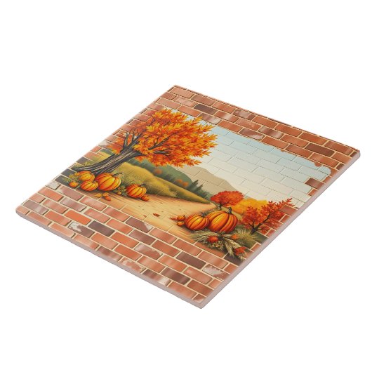 Fall Beautiful Modern Happy Thanksgiving タイル (側面)