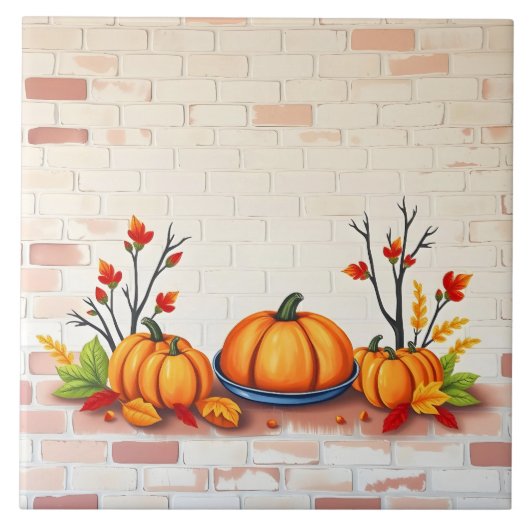 Fall Beautiful Popular Happy Thanksgiving タイル (正面)