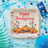 Fall Beautiful Popular Happy Thanksgiving ペーパープレート (パーティー)