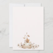 Fall Beige Brown Floral Little Pumpkin Baby Shower 招待状 (裏面)