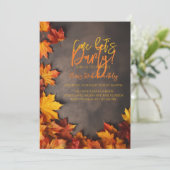 Fall Birthday Autumn Leaves Rustic Celebration 招待状 (スタンド正面)
