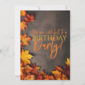 Fall Birthday Autumn Leaves Rustic Celebration 招待状 (裏面)