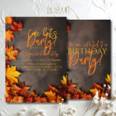 Fall Birthday Autumn Leaves Rustic Celebration 招待状