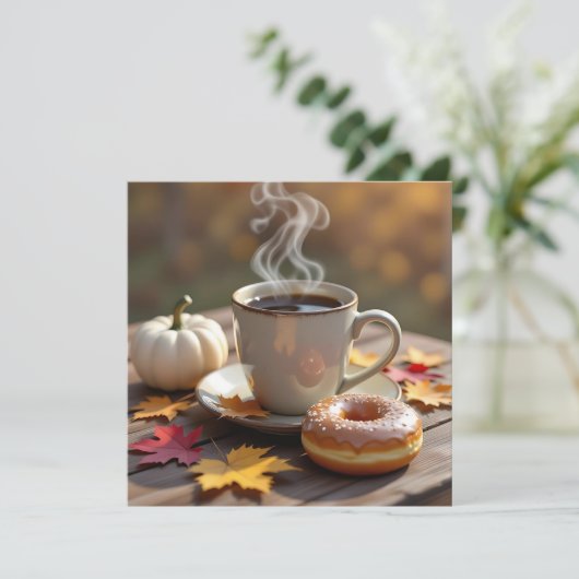 Fall Blessings, Warm Coffee and a Donut カード (スタンド正面)