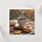 Fall Blessings, Warm Coffee and a Donut カード (正面/裏面インサイチュ)