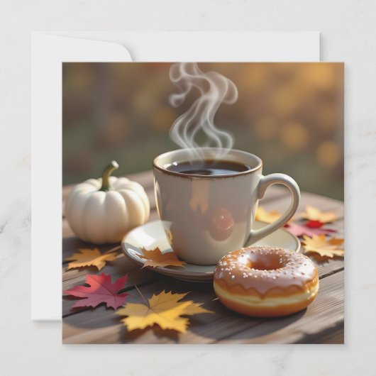 Fall Blessings, Warm Coffee and a Donut カード (正面)