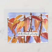 Fall Block Party Neighborhood Gathering インビテーションポストカード (正面/裏面)