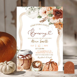 Fall Boho Coquette Pumpkin Coffee Baby Shower  招待状