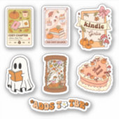 Fall Bookish Ghost Reading Set Sheet シール (正面)