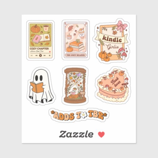 Fall Bookish Ghost Reading Set Sheet シール (シート)