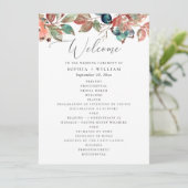 Fall Botanical Wedding | Watercolor Berry Leaves プログラム (スタンド正面)