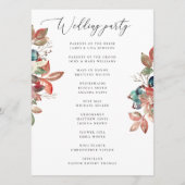 Fall Botanical Wedding | Watercolor Berry Leaves プログラム (裏面)