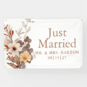 Fall Bouquet Just Married Car Banner 横断幕 (横)