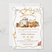 Fall Bow Coquette Pumpkin spice 招待状 (正面)