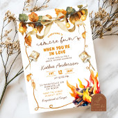 Fall Bow Coquette s'more bridal shower invitation 招待状