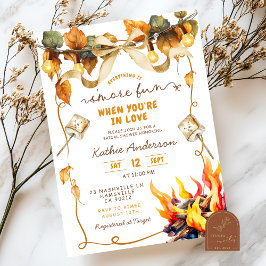 Fall Bow Coquette s'more bridal shower invitation 招待状