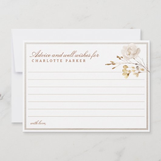 Fall Bridal Shower Advice & Wishes Card 招待状 (正面)