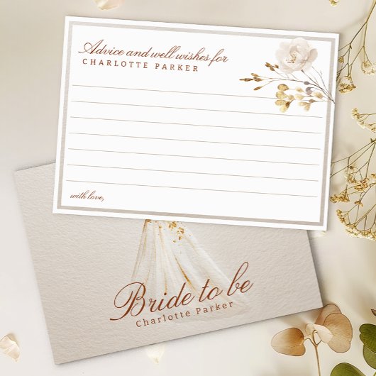 Fall Bridal Shower Advice & Wishes Card 招待状