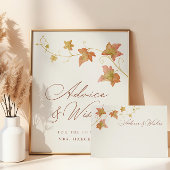 Fall Bridal Shower Advice & Wishes Printable Sign ポスター