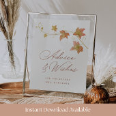 Fall Bridal Shower Advice & Wishes Printable Sign ポスター