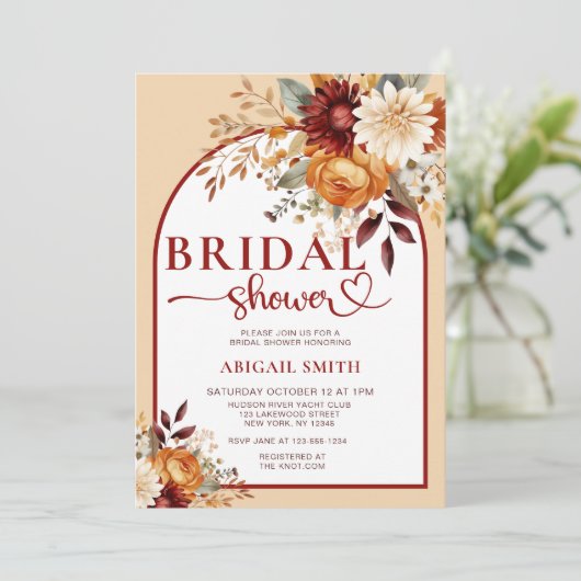 FALL BRIDAL SHOWER FLORAL ARCH  招待状 (スタンド正面)