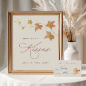 Fall Bridal Shower How Many Kisses Game Sign ポスター