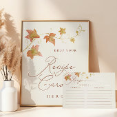 Fall Bridal Shower Recipe Card Drop Printable Sign ポスター