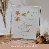 Fall Bridal Shower Recipe Card Drop Printable Sign ポスター