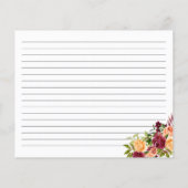 Fall Burgundy Orange Floral Recipe Card (裏面)