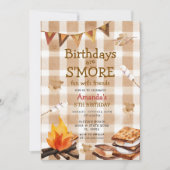 Fall Camping Bonfire  Marshmallow Theme 招待状 (正面)