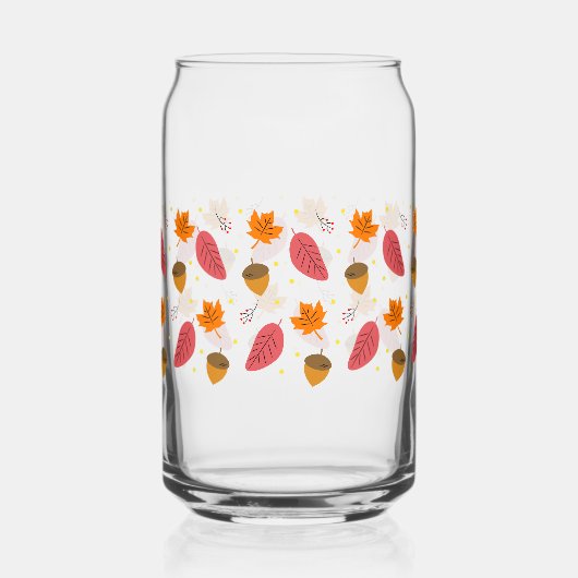 Fall Can Glass Fall Home Decor Fall Vibes ガラス缶 (正面)