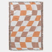 Fall Checkered Fringe Throw Blanket スローブランケット (正面縦)