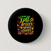 Fall Christian Thanksgiving Jesus My Favourite Sea 缶バッジ (正面)