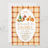 Fall Cocktail Bow Brunch & Bubbly Bridal Shower 招待状 (正面)