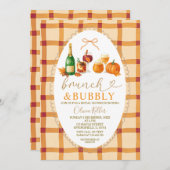 Fall Cocktail Bow Brunch & Bubbly Bridal Shower 招待状 (正面/裏面)