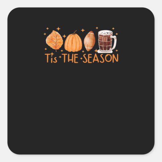 Fall Coffee Cute Lover Halloween Pumpkin Latte Dri スクエアシール (正面)