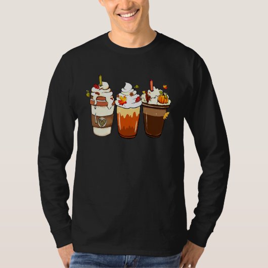 Fall Coffee Drink Orange Pumpkin Thanksgiving Coff Tシャツ (正面)