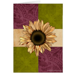 Fall Colors Sunflower Blank Greeting Card
