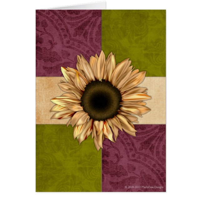 Fall Colors Sunflower Blank Greeting Card (正面)